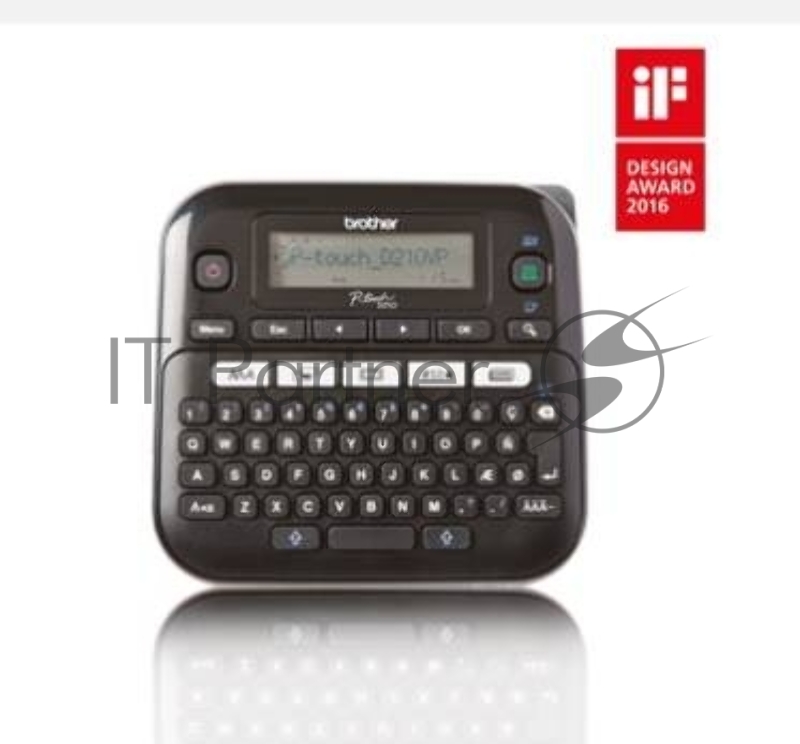 Принтер для наклеек Brother P-Touch PT-D210VP (ленты TZe 3,5/6/9/12 мм, 20 мм/с, 180т/д, ручной обрез, БП, кейс, лента 12мм/4м, замена PT-D200VP)