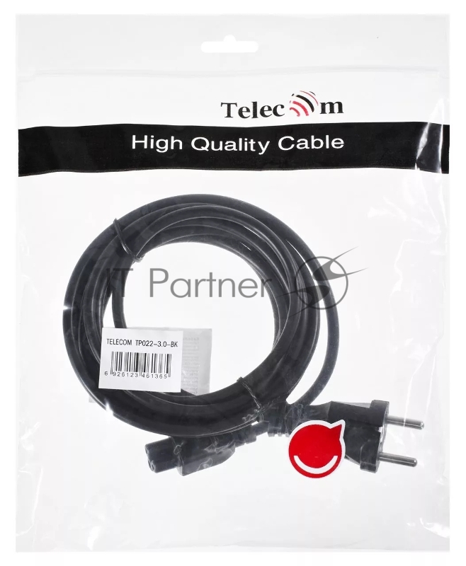 Кабель питания для ноутбуков 3m, 3-pin, с заземлением, 220V (Европейский стандарт) Telecom