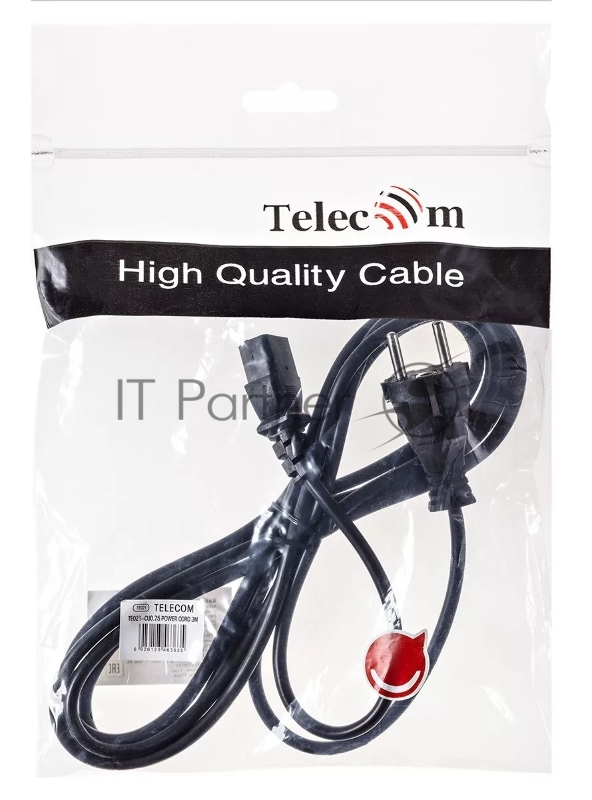 Кабель компьютер - розетка 220V (EURO) 3м, 3G 0,75mm медь , Telecom