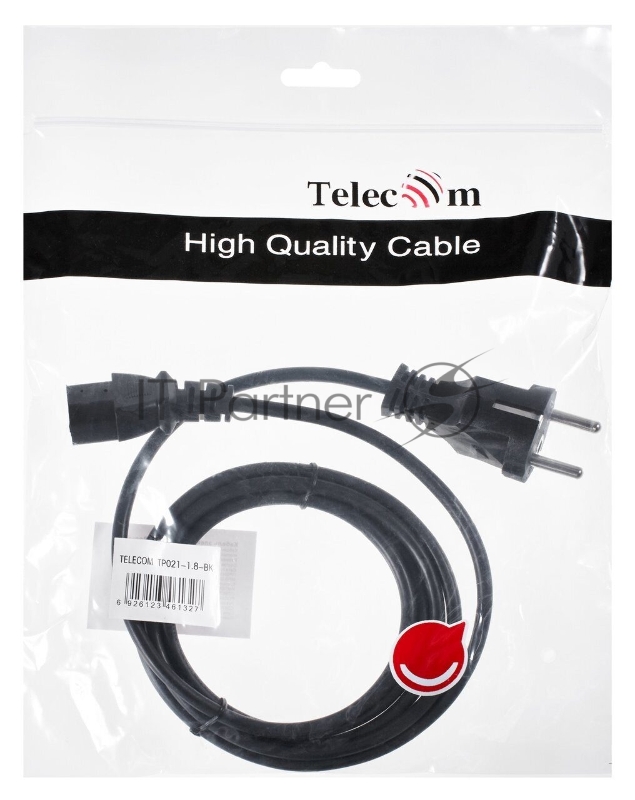 Кабель компьютер - розетка 1.8m 220V (Европейский стандарт) VCOM/TELECOM