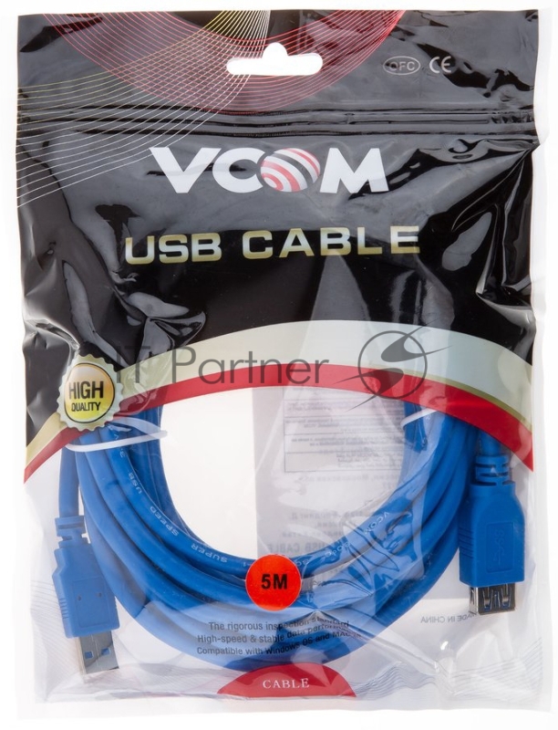 Кабель AM/AF USB3.0 5.0м VCOM удлинитель USB 3.0, VUS7065-5M