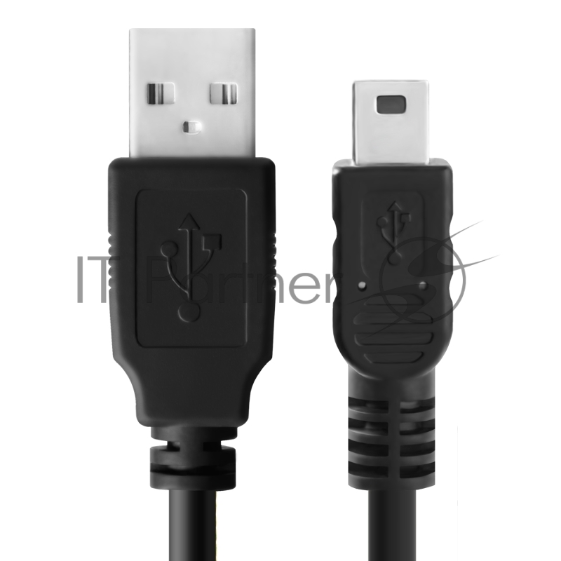 Кабель Greenconnect Кабель интерфейсный USB 2.0 0.5m Premium AM / mini 5P, 28 / 28 AWG двойное экранирование, антифриз, черный