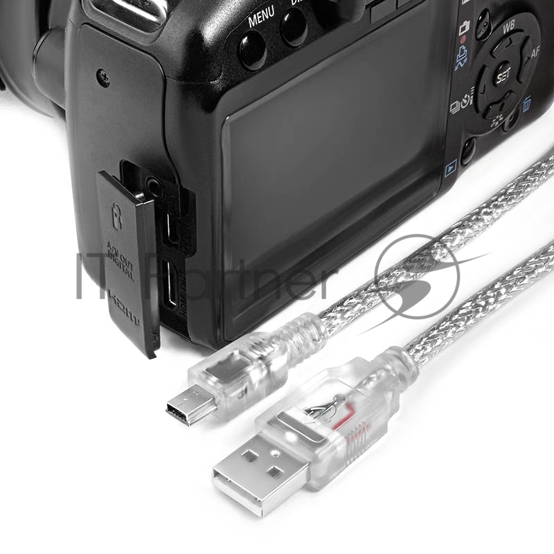 Кабель Greenconnect Кабель mini USB 2.0 прозрачный, 28/24 AWG, AM / mini 5P, Premium, экран, армированный, морозостойкий (GCR-UM1M5P-BD2S-1.0m)