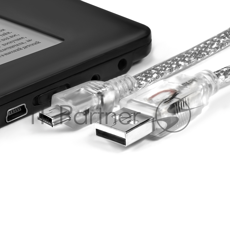 Кабель Greenconnect Кабель mini USB 2.0 прозрачный, 28/24 AWG, AM / mini 5P, Premium, экран, армированный, морозостойкий (GCR-UM1M5P-BD2S-1.0m)