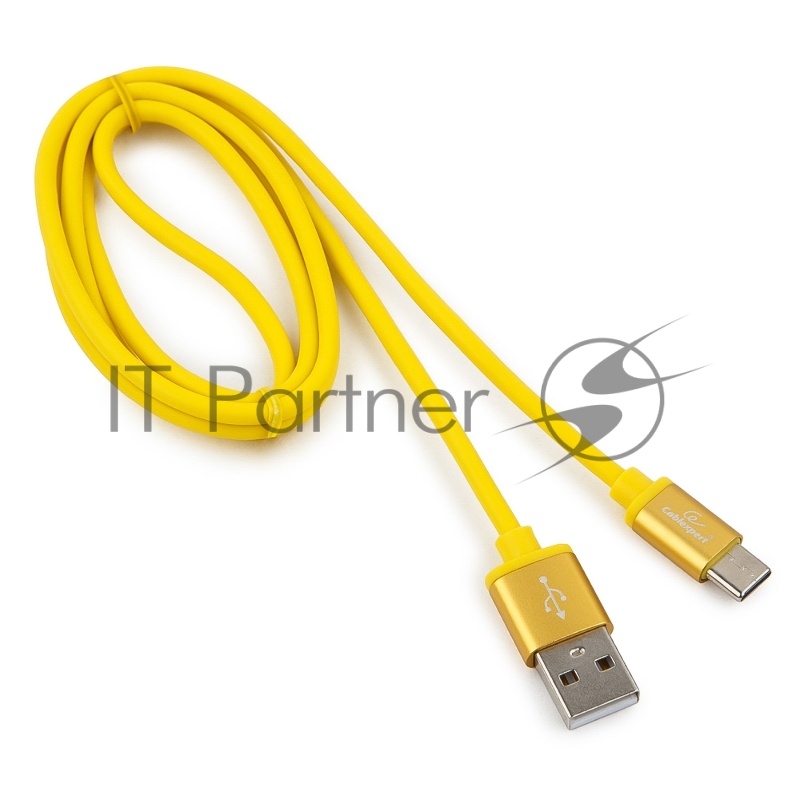 Кабель USB 2.0 Cablexpert CC-S-USBC01Y-1M, AM/Type-C, серия Silver, длина 1м, желтый, блистер