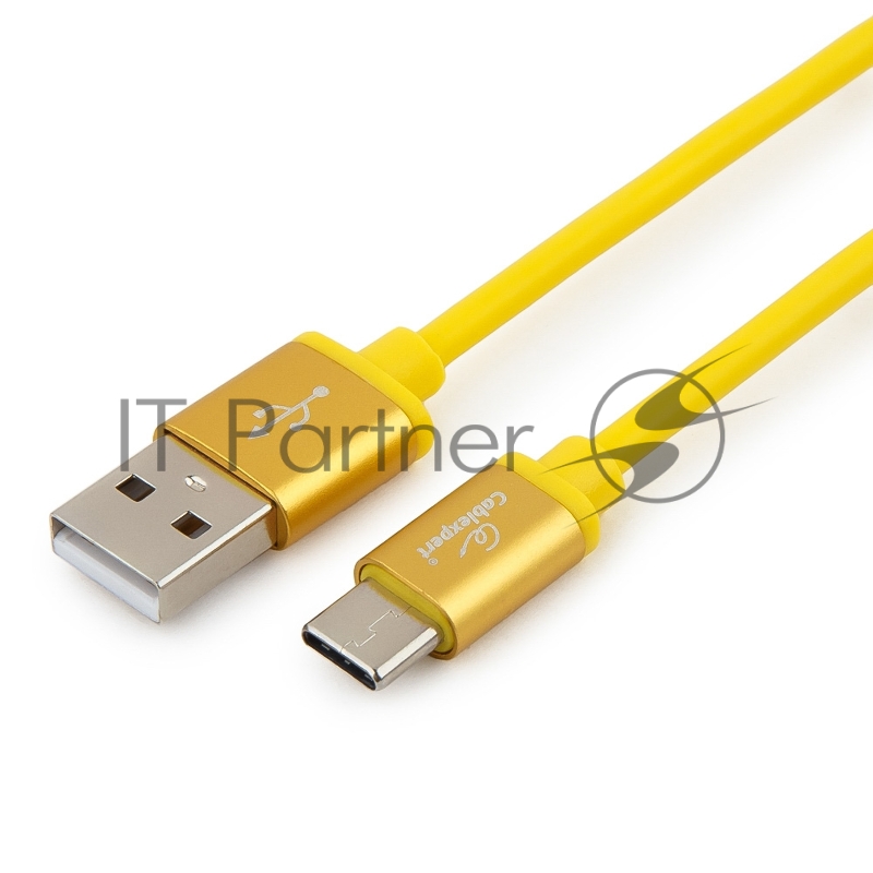 Кабель USB 2.0 Cablexpert CC-S-USBC01Y-1M, AM/Type-C, серия Silver, длина 1м, желтый, блистер