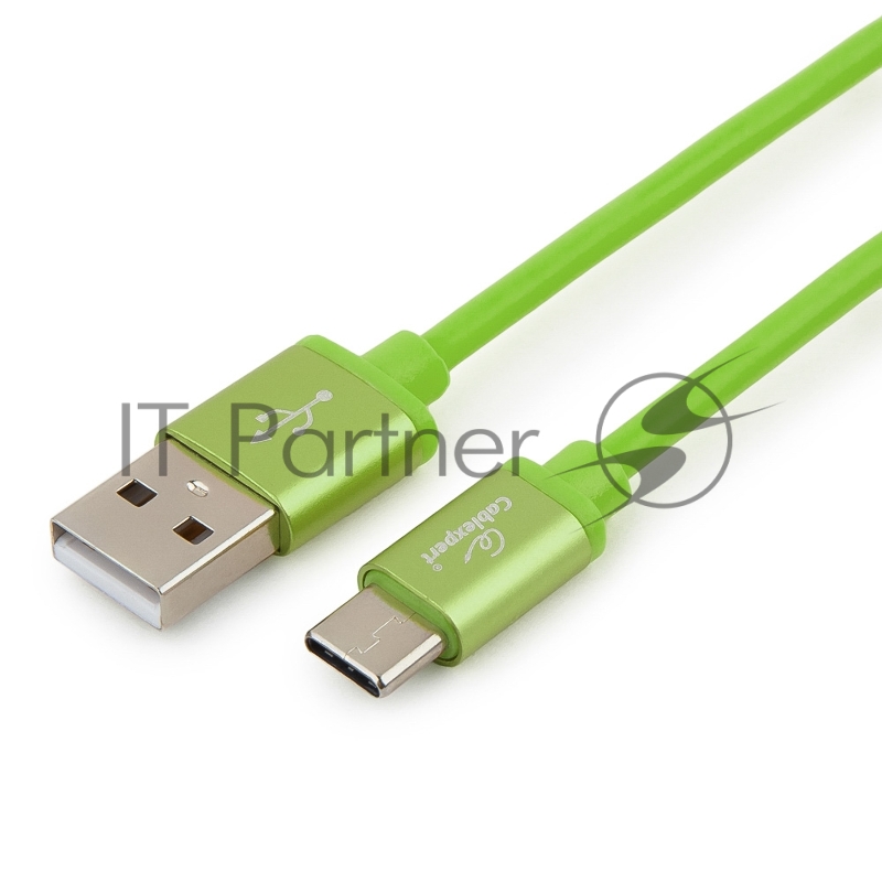 Кабель USB 2.0 Cablexpert CC-S-USBC01Gn-1M, AM/Type-C, серия Silver, длина 1м, зеленый, блистер