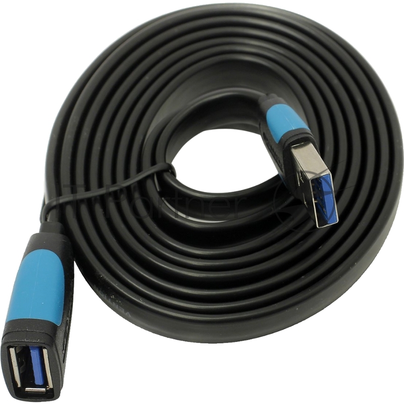 Кабель-удлинитель Vention USB 3.0 AM/AF - 1,5м плоский VAS-A13-B150