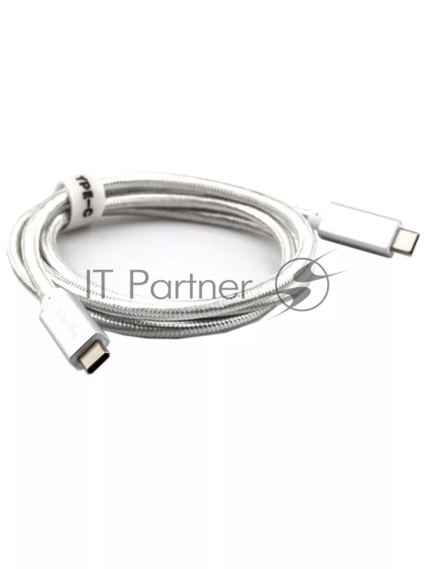 Кабель USB 3.1 Type Cm -- Cm IC 5А 10Gbs длина 1M, Telecom <TC420S> серебряный