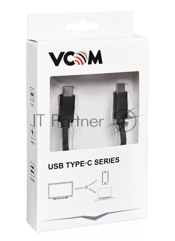 Кабель VCOM CU400-1M USB 3.1 Type C 5Гб/с ,3А, Power Deliwery. длина 1M, VCOM <CU400-1M>