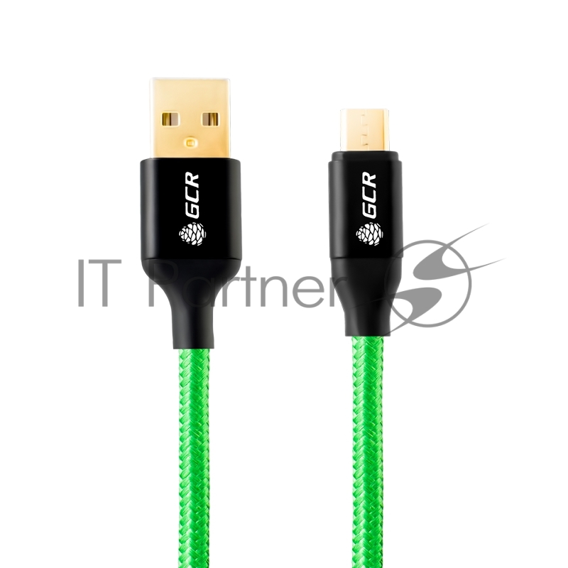 Кабель Greenconnect 3A 3.0m USB 2.0 для Samsung, GOLD, ОS Android, AM/microB 5pin, зеленый нейлон, AL корпус черный, черный ПВХ, 28/22 AWG, поддержка функции быстрой зарядки, GCR-51260 Greenconnect Кабель 3A 3.0m USB 2.0 для Samsung, GOLD, ОS Androi