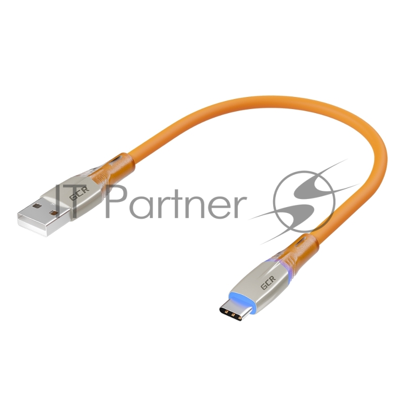 Кабель GCR QC 0.5m TypeC LED, быстрая зарядка, оранжевый TPE, 28/22 AWG, GCR-52520 GCR QC Кабель 0.5m TypeC LED, быстрая зарядка, оранжевый TPE, 28/22 AWG, GCR-52520