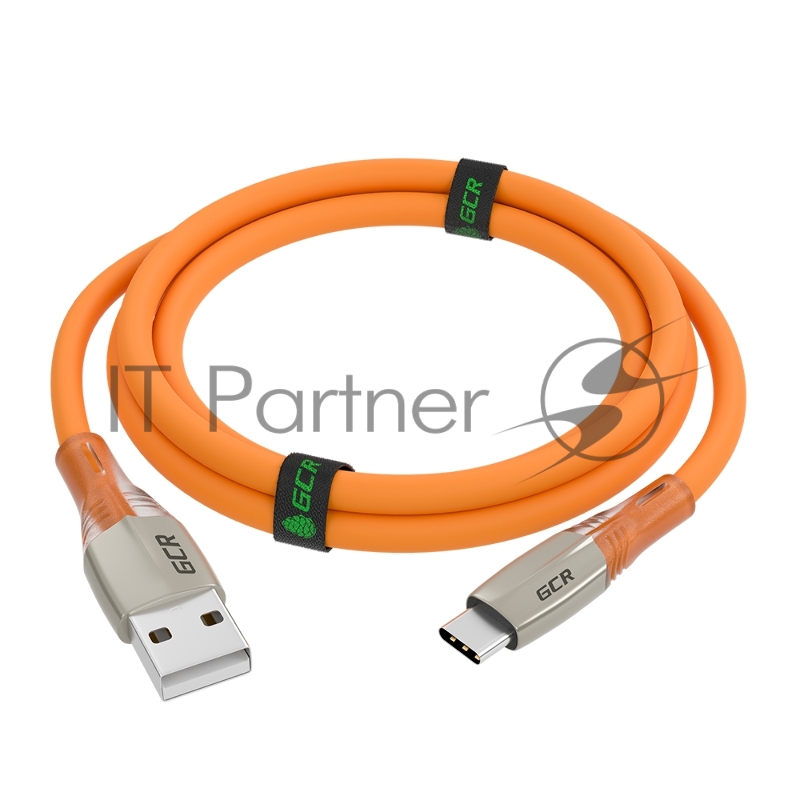Кабель GCR QC 0.5m TypeC LED, быстрая зарядка, оранжевый TPE, 28/22 AWG, GCR-52520 GCR QC Кабель 0.5m TypeC LED, быстрая зарядка, оранжевый TPE, 28/22 AWG, GCR-52520