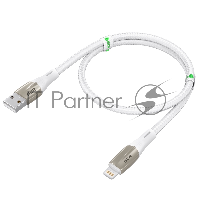 Кабель GCR 1.7m для iPod, iPhone, iPad series MERCEDES, WHITE NYLON, MFI, GCR-52578