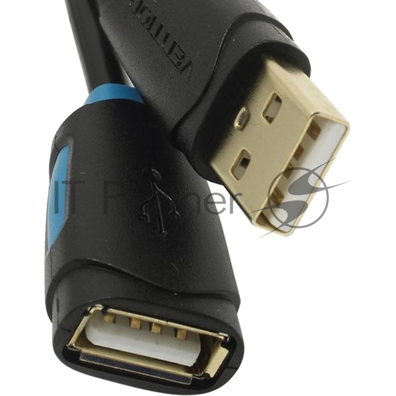 Кабель-удлинитель Vention USB 2.0 AM/AF - 1м Чёрный