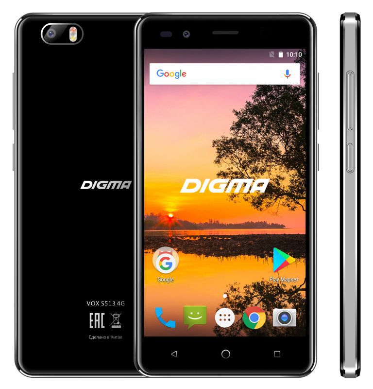 Смартфон Digma VOX S513 4G 16Gb черный/серый моноблок 3G 4G 2Sim 5 720x1280 Android 6.0 5Mpix WiFi