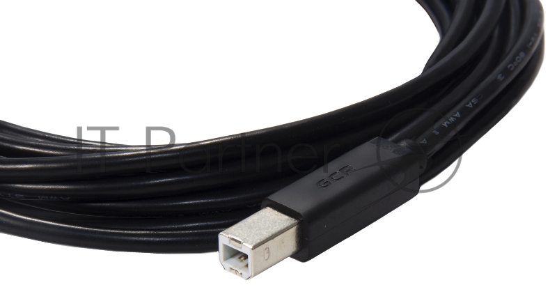 Кабель GCR 1.8m USB 2.0, AM/BM, черный, 28/28 AWG, экран, армированный, морозостойкий, GCR-UPC5M-BB2S-1.8m