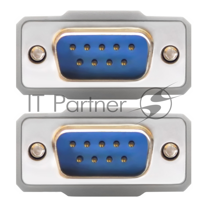 Кабель Greenconnect 10.0m 0-модемный COM RS-232 линковочный, DB9/DB9 9M/9M, серый, 30 AWG, GCR-DB902-10m