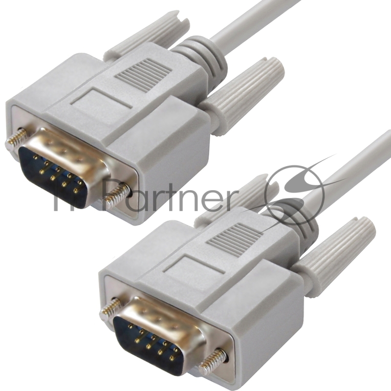 Кабель Greenconnect COM RS-232 порта соединительный 3 m GCR-DB9CM2M-3m, 9M / 9M Premium, серый, пластиковый пакет