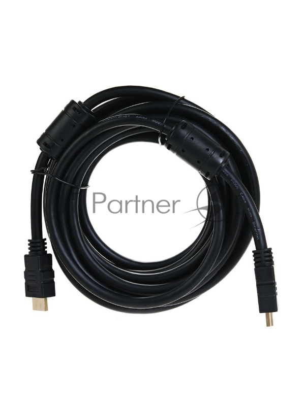 Кабель AOpen/Qust Кабель HDMI 19M/M+2 фильтра 1.4V+3D/Ethernet (ACG511D-5M) 5m, позолоченные контакты 6938510810441