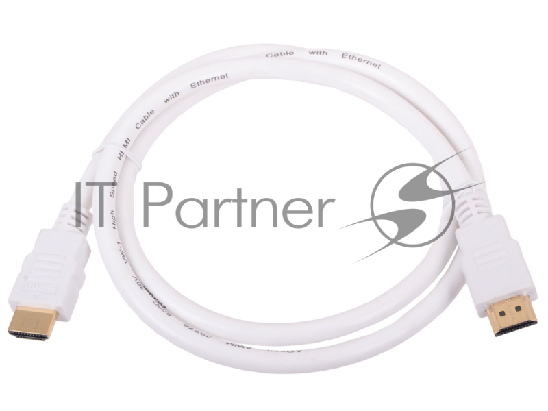 Кабель AOpen HDMI 19M/M 1.4V+3D/Ethernet <ACG511W-1M> 1m, белый, позолоченные контакты