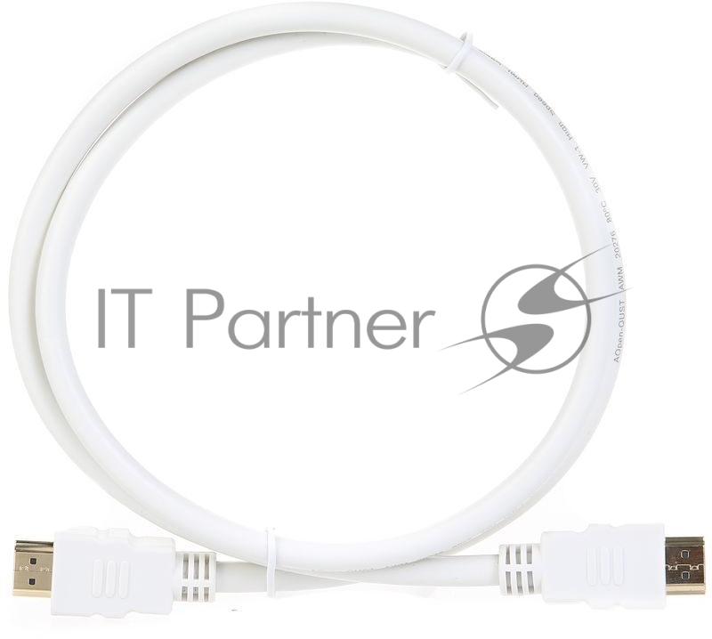 Кабель AOpen HDMI 19M/M 1.4V+3D/Ethernet <ACG511W-1M> 1m, белый, позолоченные контакты