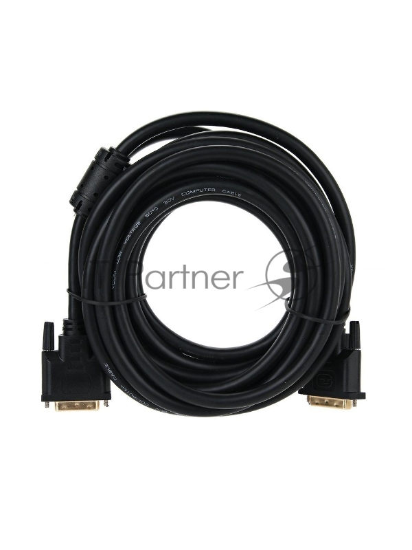Кабель DVI 5м VCOM Кабель DVI-DVI Dual Link (25M-25M), 5m, 2 фильтра, VDV6300-5M