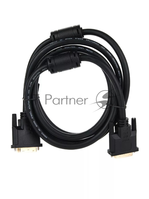 Кабель DVI 1.8м VCOM DVI-DVI Dual Link 25M-25M, 2 фильтра, VDV6300-1.8M