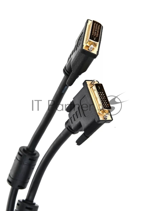 Кабель DVI 1.8м VCOM DVI-DVI Dual Link 25M-25M, 2 фильтра, VDV6300-1.8M