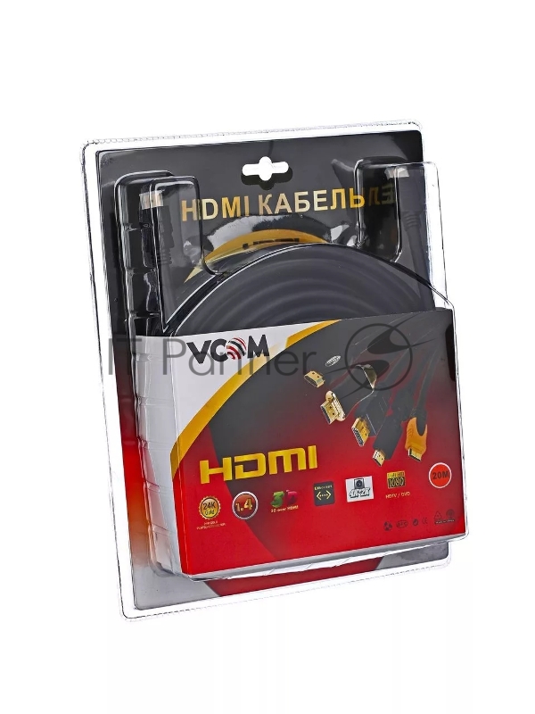 Кабель VCOM HDMI 19M/M ver:1.4+3D, 15m, позолоченные контакты, 2 фильтра <VHD6020D-15MB> Blister