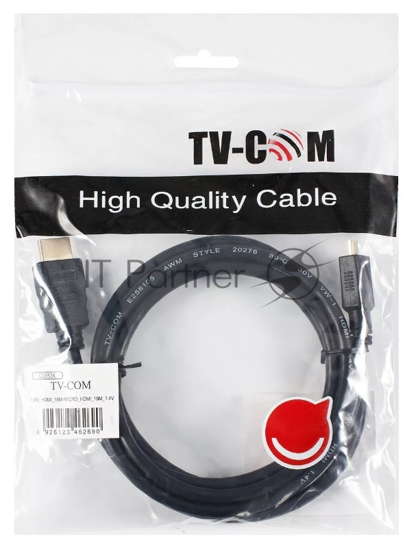Кабель TV-COM HDMI to MicroHDMI ver1.4V+3D,1,8m (CG583K-1.8M) 6926123462690