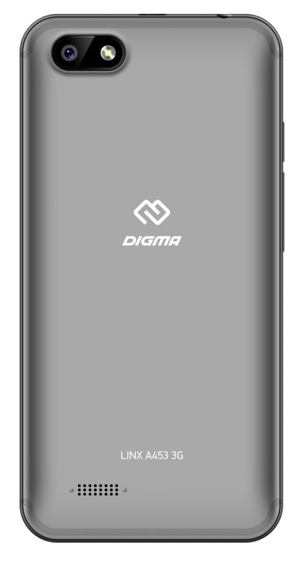 Смартфон Digma Linx A453 3G 8Gb 1Gb серый моноблок 3G 2Sim 4.5 480x854 Android 7.0 5Mpix WiFi BT GP