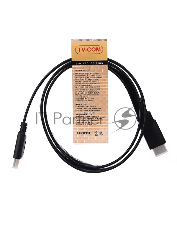 Кабель HDMI TV-COM 19M/M 1.4V плоский 1m <CG200F-1M>