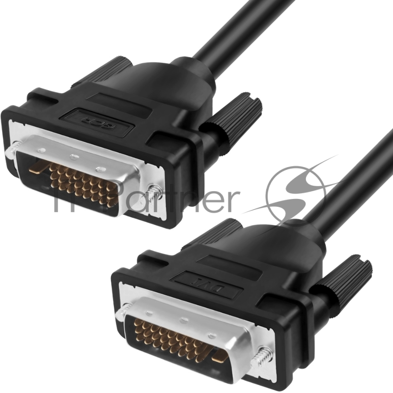 Кабель Greenconnect DVI-D 0.5m, черный, OD 8.5mm, 28/28 AWG, DVI/DVI, 25M/25M, двойной экран (GCR-DM2DMC-0.5m)