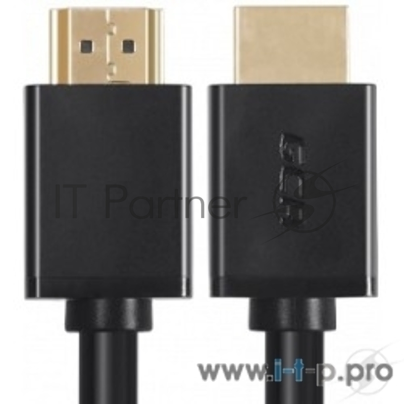 Кабель Greenconnect 3.0m v2.0 HDMI M/M Ethernet 18 Гбит/с, 3D, 4K, 28/28 AWG, OD7.3mm, тройной экран, позолоч. контакты, черный (GCR-HM411-3.0m)