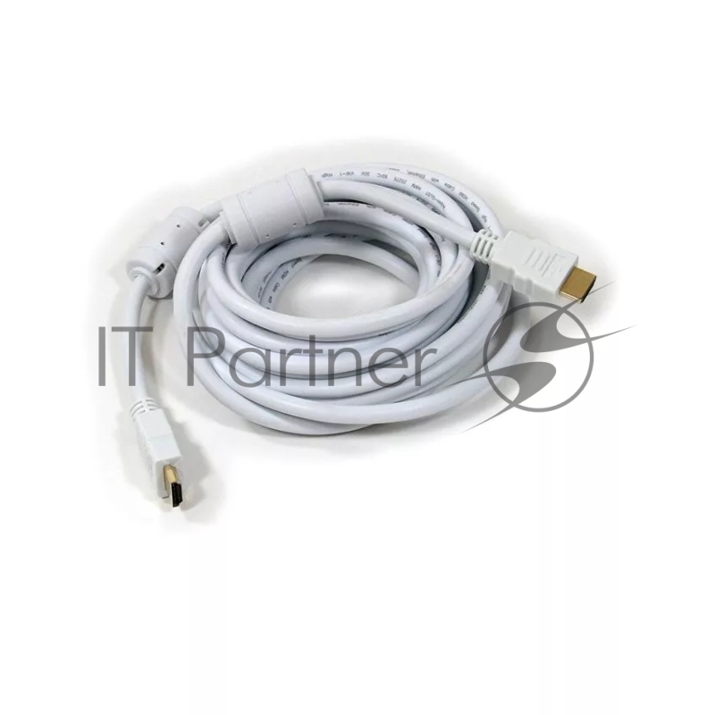 Кабель HDMI 19M/M ver 2.0, 5М, 2 фильтра, белый Aopen <ACG711DW-5M>