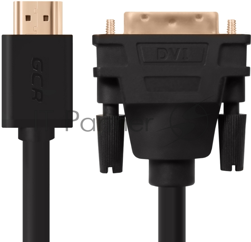 Greenconnect Кабель HDMI-DVI 10.0m черный, OD7.3mm, 28/28 AWG, позолоченные контакты, 19pin AM / 24+1M AM double link, тройной экран(GCR-HD2DVI1-10.0m)