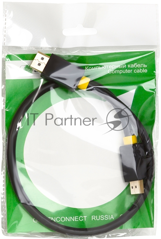 Greenconnect Кабель 5.0m DisplayPort v1.2, 20M/20M, черный, 28/28 AWG Greenconnect Кабель 5.0m DisplayPort v1.2, 20M/20M, черный, 28/28 AWG