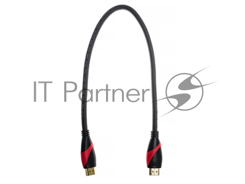Кабель HDMI 19M/M ver. 2.0 black red, 0.5m VCOM <CG525-R-0.5>