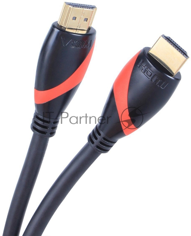 Кабель HDMI 19M/M ver. 2.0 black red, 0.5m VCOM <CG525-R-0.5>