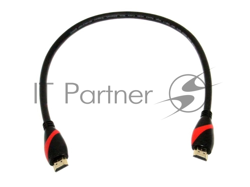 Кабель HDMI 19M/M ver. 2.0 black red, 0.5m VCOM <CG525-R-0.5>