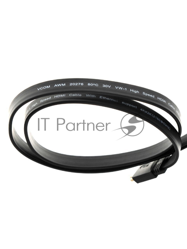 Кабель HDMI 19M/M ,плоский,ver. 2.0, 4K@60 Hz 1m VCOM <CG522F-1M>