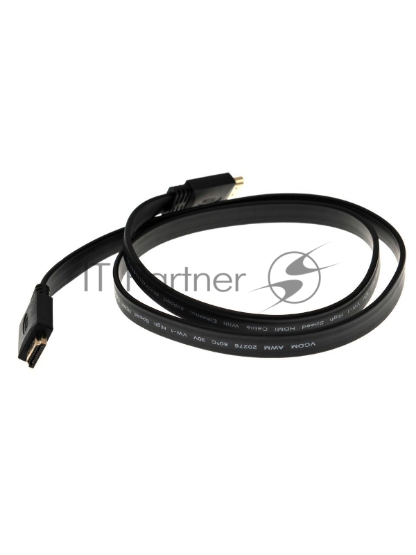 Кабель HDMI 19M/M ,плоский,ver. 2.0, 4K@60 Hz 1m VCOM <CG522F-1M>