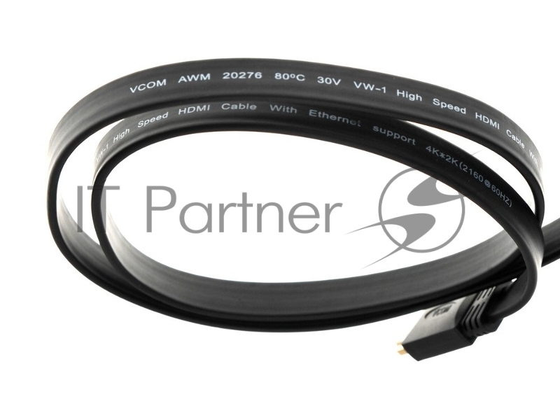 Кабель HDMI 19M/M ,плоский,ver. 2.0, 4K@60 Hz 1m VCOM <CG522F-1M>
