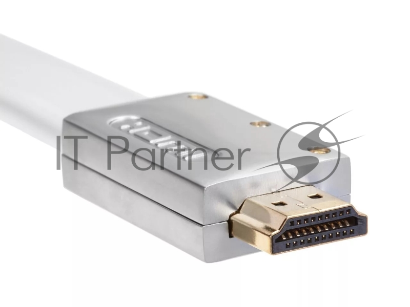 Кабель HDMI 19M/M ver 2.0, 10M, AOpen <ACG568F-S-10M> серебряно-белый Flat