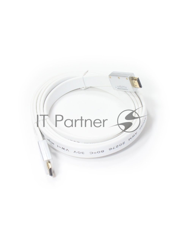 Кабель HDMI 19M/M ver 2.0, 1.8M, AOpen <ACG568F-S-1.8M> серебряно-белый Flat