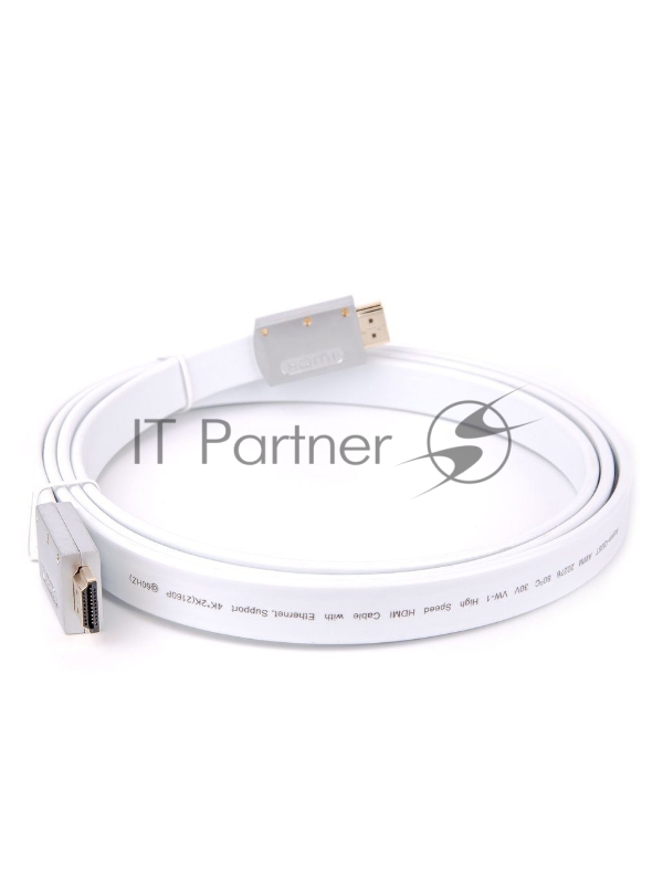 Кабель HDMI 19M/M ver 2.0, 1.8M, AOpen <ACG568F-S-1.8M> серебряно-белый Flat