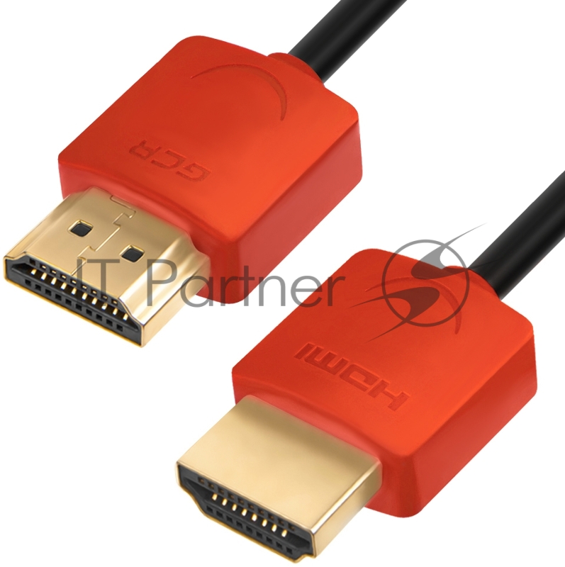 Greenconnect Кабель SLIM 3.0m HDMI 2.0, красные коннекторы Slim, OD3.8mm, HDR 4:2:2, Ultra HD, 4K 60 fps 60Hz, 3D, AUDIO, 18.0 Гбит/с, 32/32 AWG, GCR-51601 Greenconnect Кабель SLIM 3.0m HDMI 2.0, красные коннекторы Slim, OD3.8mm, HDR 4:2:2, Ultra HD,
