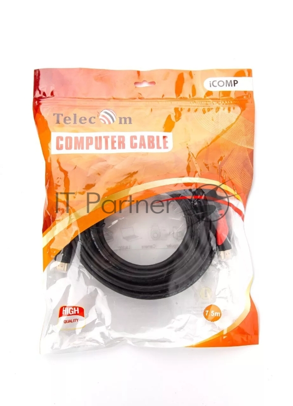 Кабель HDMI-19M --- HDMI-19M ver 2.0 4K*30Hz, 7.5m 2F TELECOM PRO <TCG220F-7.5M>