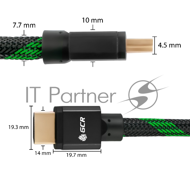 Кабель HDMI 2.1, GCR 8K 60Hz, 4K 144Hz, 0.5m, динамический HDR 4:4:4, Ultra HD, 48.0 Гбит/с, тройное экранирование, ферритовые фильтры, GCR-51871